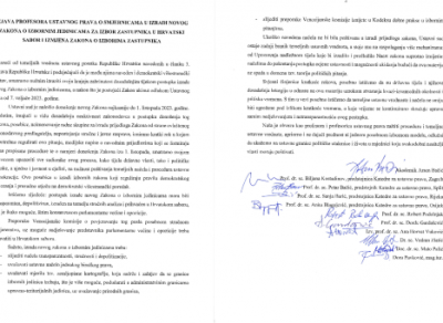 Održan Okrugli stol sa temom „Odluka Ustavnog suda Republike Hrvatske broj U-I-4089/2020 od 7. veljače 2023. o ukidanju Zakona o izbornim jedinicama za izbor zastupnika u Zastupnički dom Hrvatskog državnog sabora: temeljni razlozi ukidanja i smjernice u izradi novog zakona“