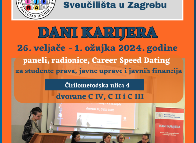 V.  Dani karijera Pravnog fakulteta Sveučilišta u Zagrebu za studente prava, javne uprave i javnih financija