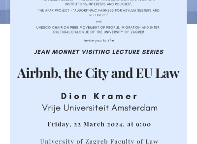 Jean Monnet Visiting Lecture Series “Airbnb, the City and EU Law”