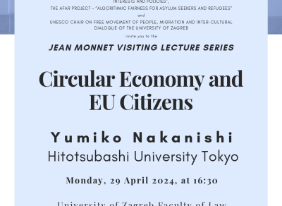 Jean Monnet Visiting Lecture Series “Circular Economy and EU Citizens”