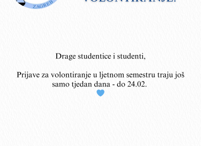Prijave za volontiranje u Pravnoj klinici – ljetni semestar
