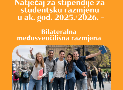 2. KRUG – Natječaj za stipendije za studentsku razmjenu u ak. god. 2025./2026. – Bilateralna međusveučilišna razmjena