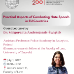 Guest Lecture: Practical Aspects of Combating Hate Speech in EU Countries