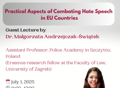 Guest Lecture: Practical Aspects of Combating Hate Speech in EU Countries