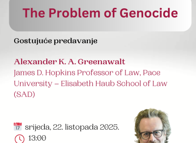 Poziv na gostujuće predavanje – The Problem of Genocide