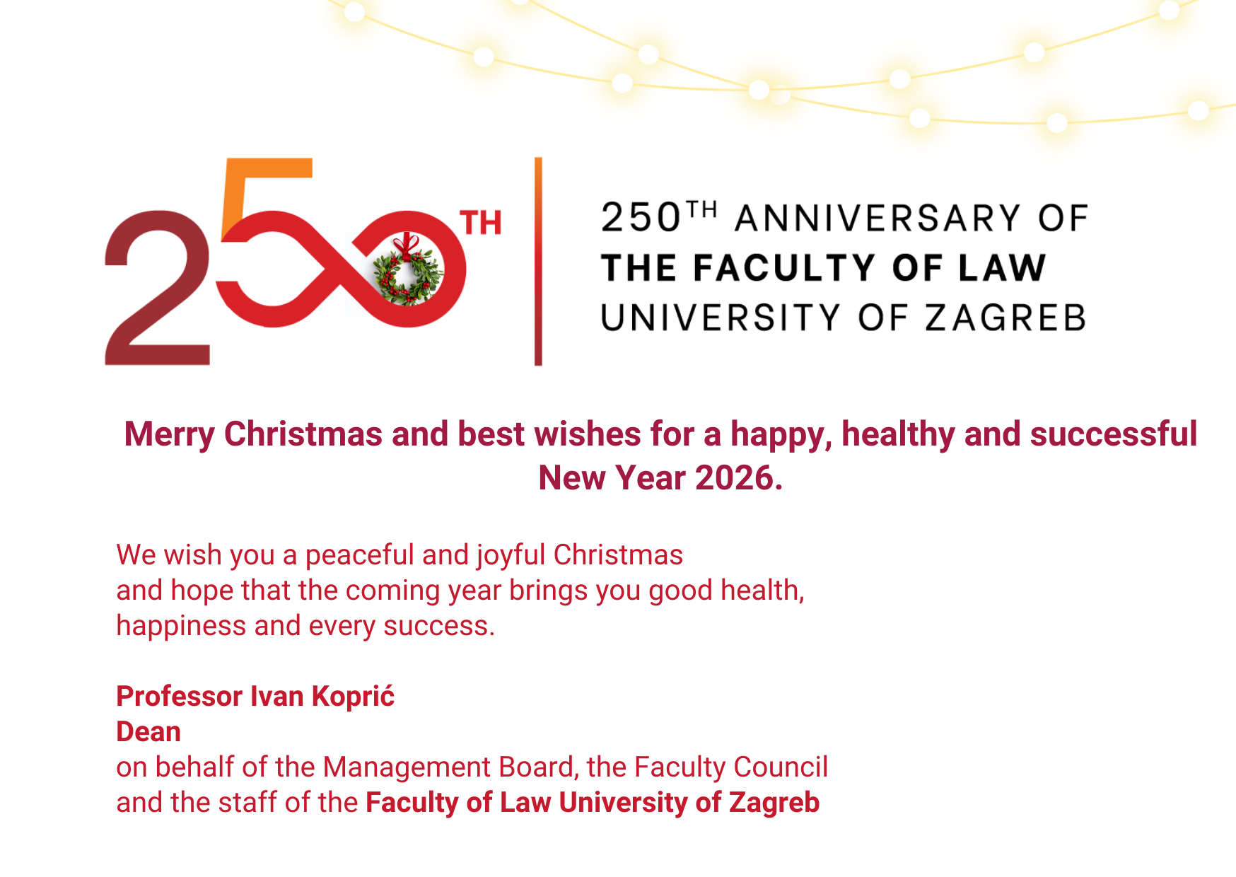 Merry Christmas and best wishes for a happy, healthy and successful New Year 2026