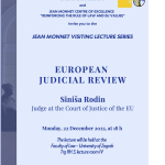 Jean Monnet Visiting Lecture: European Judicial Review with Judge Siniša Rodin – 22 Dec 2025