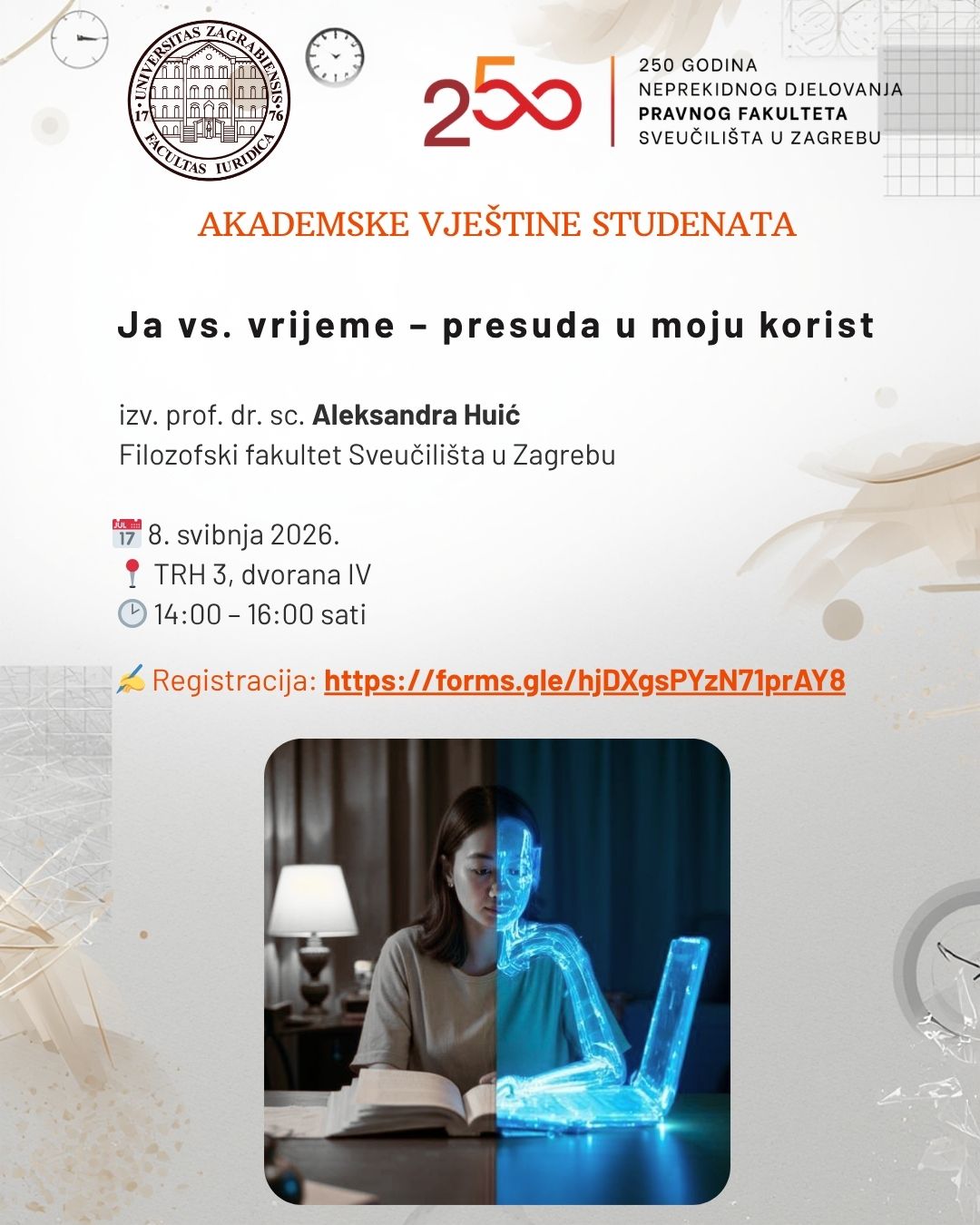 POZIV NA RADIONICU: „JA VS. VRIJEME – PRESUDA U MOJU KORIST“