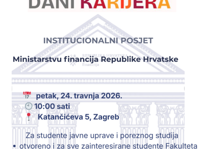 DANI KARIJERA – POSJET MINISTARSTVU FINANCIJA REPUBLIKE HRVATSKE