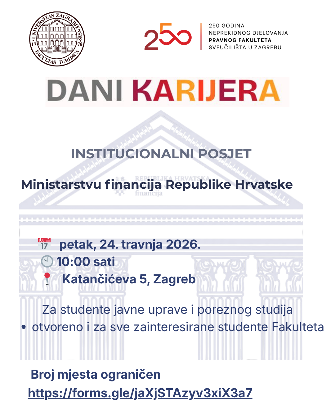 DANI KARIJERA – POSJET MINISTARSTVU FINANCIJA REPUBLIKE HRVATSKE