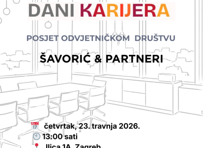 DANI KARIJERA – POSJET ODVJETNIČKOM DRUŠTVU ŠAVORIĆ & PARTNERI