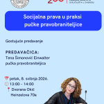 Poziv na gostujuće predavanje pučke pravobraniteljice Tene Šimonović Einwalter