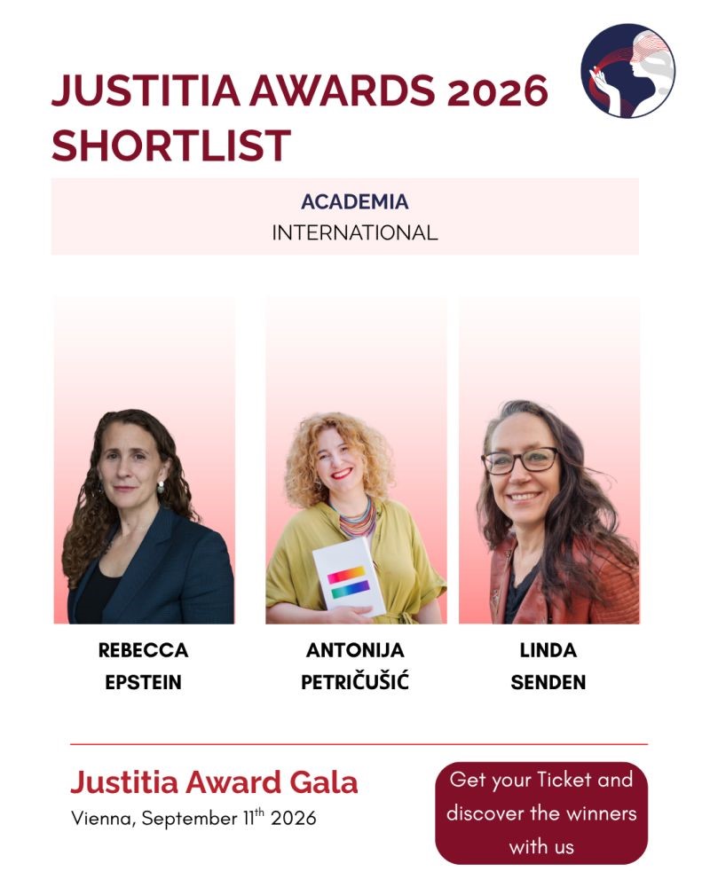 Izv. prof. dr. sc. Antonija Petričušić u užem izboru za međunarodnu nagradu Justitia Award 2026