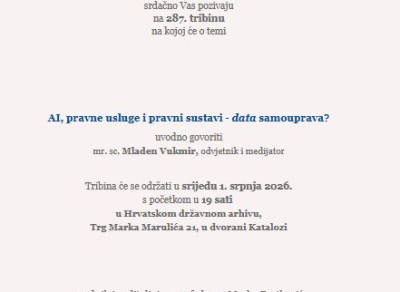 287. tribina Pravnog fakulteta i Kluba pravnika grada Zagreba