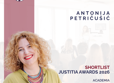 Izv. prof. dr. sc. Antonija Petričušić u užem izboru za međunarodnu nagradu Justitia Award 2026
