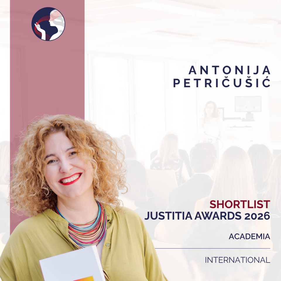 Assoc. Prof. Antonija Petričušić Shortlisted for the International Justitia Award 2026