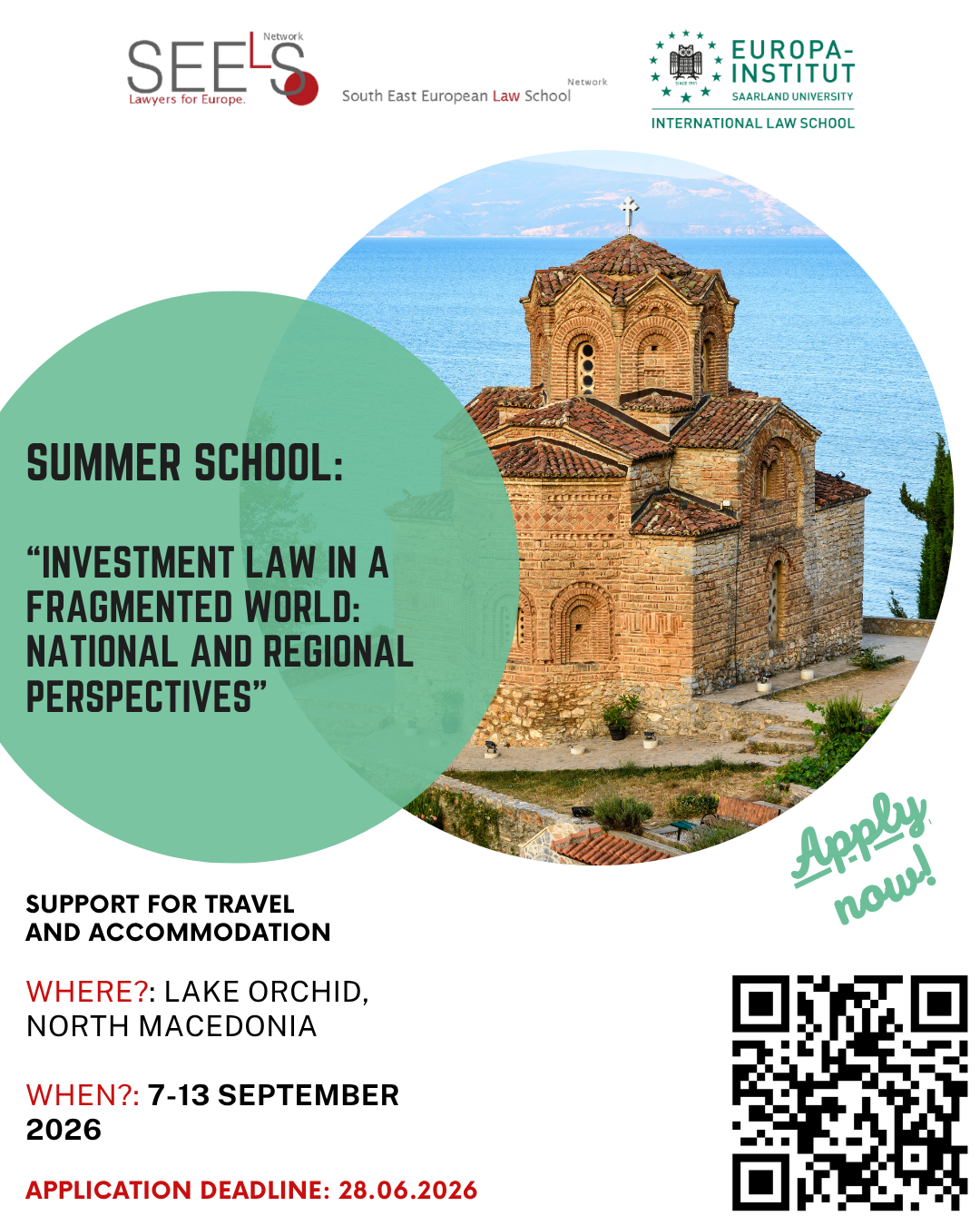 CALL FOR APPLICATIONS I Summer School at Lake Ohrid