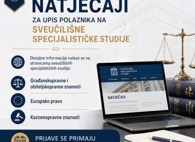 Raspisani su natječaji za upis polaznika na sveučilišne specijalističke studije