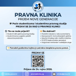 PRAVNA KLINIKA: PRIJEM NOVE GENERACIJE