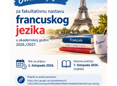 Otvorene prijave za fakultativnu nastavu francuskog jezika
