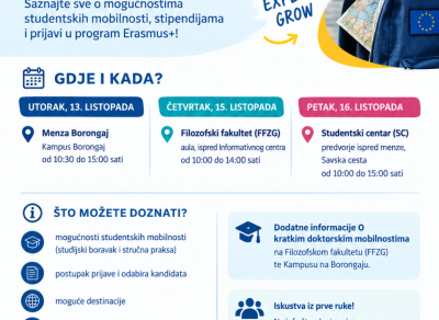 🌍 Erasmus+ info štandovi na Sveučilištu u Zagrebu!